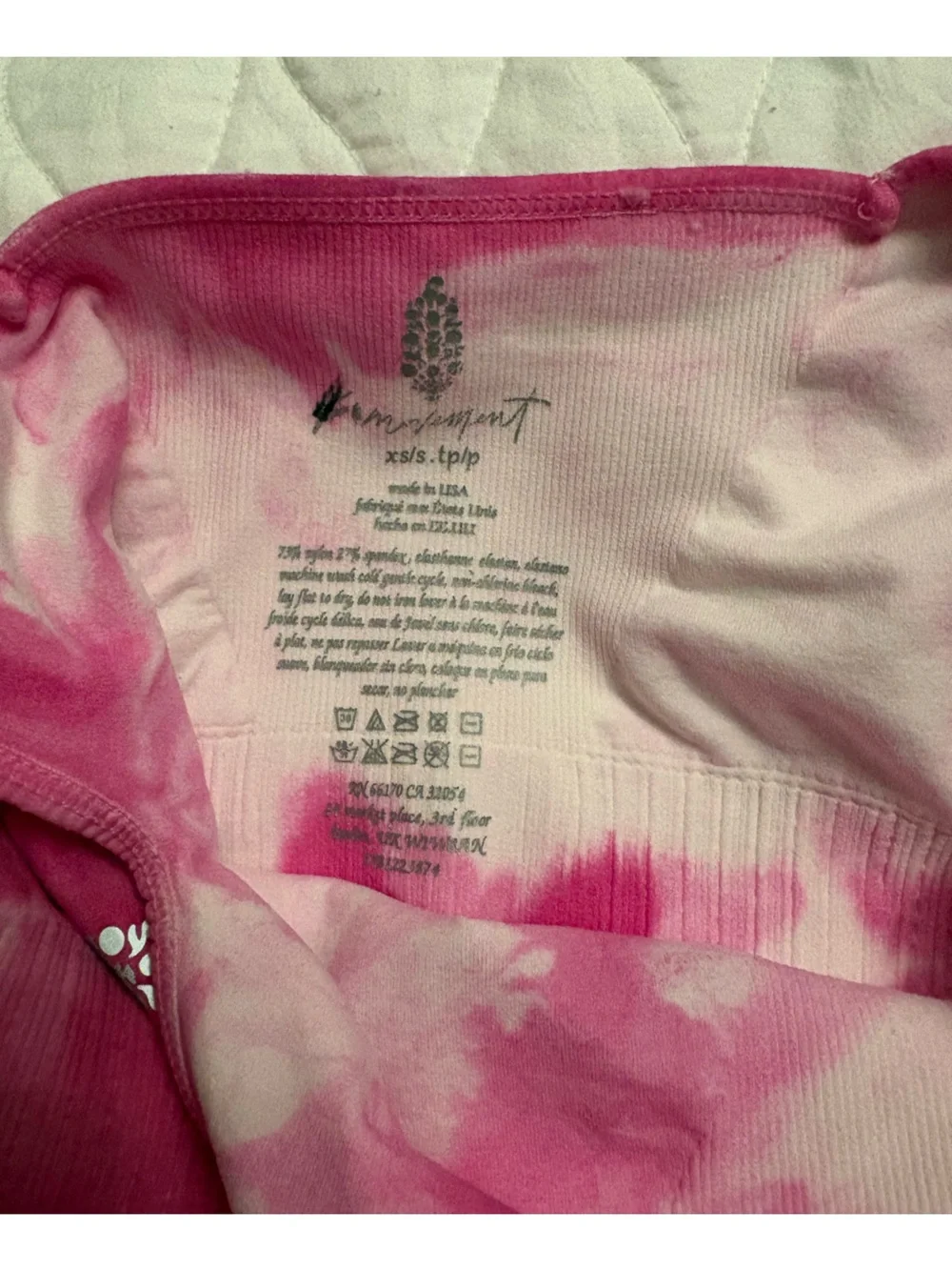 Free People Movement Good Karma Square Neck Tie Dye Bra